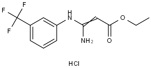 ETHYL 3-AMINO-3-[3-(TRIFLUOROMETHYL)ANILINO]PROP-2-EN-1-OATE HYDROCHLORIDE 结构式