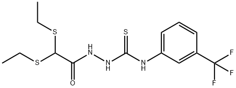 2-[2,2-BIS(ETHYLSULFANYL)ACETYL]-N-[3-(TRIFLUOROMETHYL)PHENYL]-1-HYDRAZINECARBOTHIOAMIDE 结构式