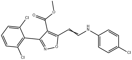 METHYL 5-[2-(4-CHLOROANILINO)VINYL]-3-(2,6-DICHLOROPHENYL)-4-ISOXAZOLECARBOXYLATE 结构式