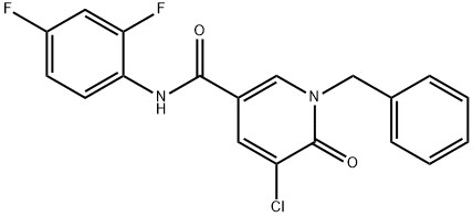 1-BENZYL-5-CHLORO-N-(2,4-DIFLUOROPHENYL)-6-OXO-1,6-DIHYDRO-3-PYRIDINECARBOXAMIDE 结构式