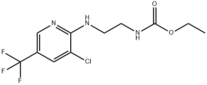 (2-((3-氯-5-(三氟甲基)吡啶-2-基)氨基)乙基)氨基甲酸乙酯 结构式
