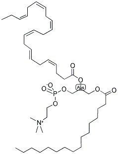 1-PALMITOYL-2-(CIS-4,7,10,13,16,19-DOCOSAHEXAENOYL)-SN-GLYCERO-3-PHOSPHOCHOLINE 结构式