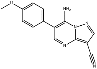 7-AMINO-6-(4-METHOXYPHENYL)PYRAZOLO[1,5-A]PYRIMIDINE-3-CARBONITRILE 结构式