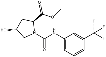 METHYL 4-HYDROXY-1-([3-(TRIFLUOROMETHYL)ANILINO]CARBONYL)-2-PYRROLIDINECARBOXYLATE 结构式