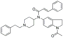 N-(1-ACETYL-2,3-DIHYDRO-(1H)-INDOL-5-YL)-N-[1-(2-PHENYLETHYL)PIPERIDIN-4-YL]-3-PHENYL-(2E)-PROPENAMIDE 结构式