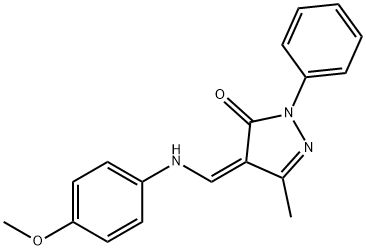 4-[(4-METHOXYANILINO)METHYLENE]-5-METHYL-2-PHENYL-2,4-DIHYDRO-3H-PYRAZOL-3-ONE 结构式