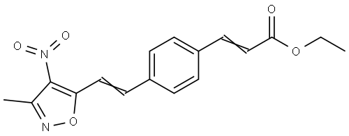 Ethyl 3-(4-[2-(3-methyl-4-nitro-5-isoxazolyl)vinyl]phenyl)acrylate 结构式
