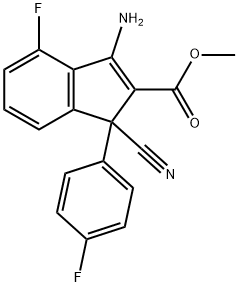 METHYL 3-AMINO-1-CYANO-4-FLUORO-1-(4-FLUOROPHENYL)-1H-INDENE-2-CARBOXYLATE 结构式