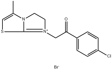 7-[2-(4-Chlorophenyl)-2-oxoethyl]-3-methyl-5,6-dihydroimidazo[2,1-b][1,3]thiazol-7-ium bromide 结构式