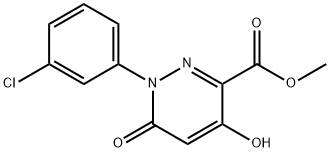 1-(3-氯苯基)-4-羟基-6-氧代-1,6-二氢哒嗪-3-羧酸甲酯 结构式