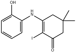 3-((2-Hydroxyphenyl)amino)-2-iodo-5,5-dimethylcyclohex-2-en-1-one 结构式
