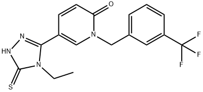 5-(4-Ethyl-5-sulfanyl-4H-1,2,4-triazol-3-yl)-1-[3-(trifluoromethyl)benzyl]-2(1H)-pyridinone 结构式