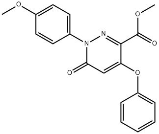 Methyl 1-(4-methoxyphenyl)-6-oxo-4-phenoxy-1,6-dihydro-3-pyridazinecarboxylate 结构式