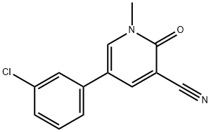 5-(3-CHLOROPHENYL)-1-METHYL-2-OXO-1,2-DIHYDRO-3-PYRIDINECARBONITRILE 结构式