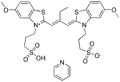 5-METHOXY-3-(3-SULFOPROPYL)-2-(2-[(5-METHOXY-3-(3-SULFOPROPYL)-2,3-DIHYDRO-BENZOTHIAZOL-2-YLIDENE)METHYL]-1-BUTENYL)-BENZOTHIAZOLIUM INNER SALT PYRIDINIUM SALT 结构式