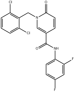 1-(2,6-DICHLOROBENZYL)-N-(2,4-DIFLUOROPHENYL)-6-OXO-1,6-DIHYDRO-3-PYRIDINECARBOXAMIDE 结构式