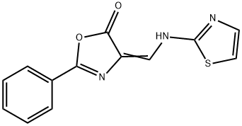 2-PHENYL-4-[(1,3-THIAZOL-2-YLAMINO)METHYLENE]-1,3-OXAZOL-5(4H)-ONE 结构式