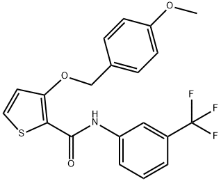 3-[(4-METHOXYBENZYL)OXY]-N-[3-(TRIFLUOROMETHYL)PHENYL]-2-THIOPHENECARBOXAMIDE 结构式