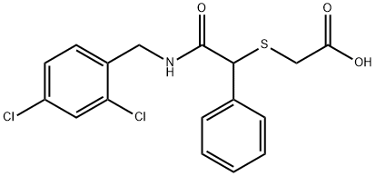 2-((2-[(2,4-DICHLOROBENZYL)AMINO]-2-OXO-1-PHENYLETHYL)SULFANYL)ACETIC ACID 结构式
