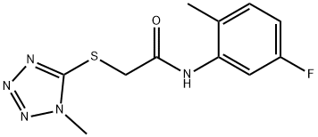 N-(5-FLUORO-2-METHYLPHENYL)-2-[(1-METHYL-1H-1,2,3,4-TETRAAZOL-5-YL)SULFANYL]ACETAMIDE 结构式