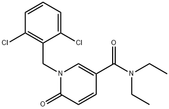 1-(2,6-二氯苄基)-N,N-二乙基-6-氧代-1,6-二氢吡啶-3-甲酰胺 结构式