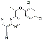 7-[1-(2,4-DICHLOROPHENOXY)ETHYL]PYRAZOLO[1,5-A]PYRIMIDINE-3-CARBONITRILE 结构式