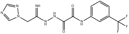 2-OXO-2-(2-[2-(1H-1,2,4-TRIAZOL-1-YL)ETHANIMIDOYL]HYDRAZINO)-N-[3-(TRIFLUOROMETHYL)PHENYL]ACETAMIDE 结构式