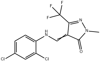 4-[(2,4-DICHLOROANILINO)METHYLENE]-2-METHYL-5-(TRIFLUOROMETHYL)-2,4-DIHYDRO-3H-PYRAZOL-3-ONE 结构式