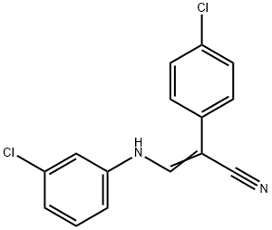 1-Cyano-1-(4-chlorophenyl)-2-[(3-chlorophenyl)amino]ethene 结构式