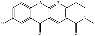 METHYL 7-CHLORO-2-ETHYL-5-OXO-5H-CHROMENO[2,3-B]PYRIDINE-3-CARBOXYLATE 结构式