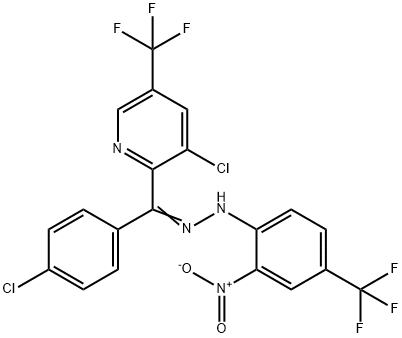 (4-CHLOROPHENYL)[3-CHLORO-5-(TRIFLUOROMETHYL)-2-PYRIDINYL]METHANONE N-[2-NITRO-4-(TRIFLUOROMETHYL)PHENYL]HYDRAZONE 结构式