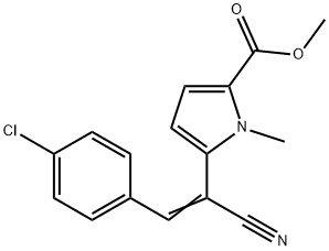 METHYL 5-[2-(4-CHLOROPHENYL)-1-CYANOVINYL]-1-METHYL-1H-PYRROLE-2-CARBOXYLATE 结构式
