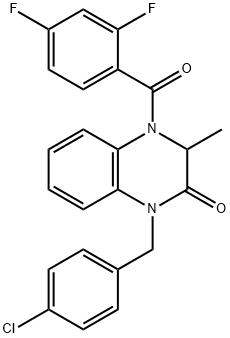 1-(4-CHLOROBENZYL)-4-(2,4-DIFLUOROBENZOYL)-3-METHYL-3,4-DIHYDRO-2(1H)-QUINOXALINONE 结构式