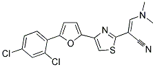 2-(4-[5-(2,4-Dichlorophenyl)-2-furyl]-1,3-thiazol-2-yl)-3-(dimethylamino)acrylonitrile 结构式