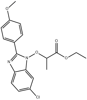 ETHYL 2-([6-CHLORO-2-(4-METHOXYPHENYL)-1H-1,3-BENZIMIDAZOL-1-YL]OXY)PROPANOATE 结构式