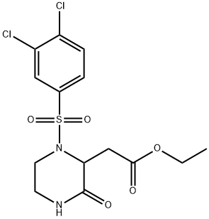 ETHYL 2-(1-[(3,4-DICHLOROPHENYL)SULFONYL]-3-OXO-2-PIPERAZINYL)ACETATE 结构式