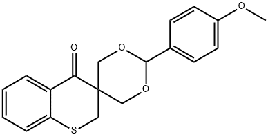 3,3-BIS(HYDROXYMETHYL)-2,3-DIHYDRO-4H-THIOCHROMEN-4-ONE 4-METHOXYBENZALDEHYDE ACETAL 结构式