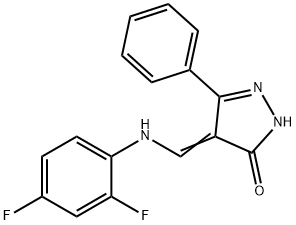 4-[(2,4-DIFLUOROANILINO)METHYLENE]-5-PHENYL-2,4-DIHYDRO-3H-PYRAZOL-3-ONE 结构式