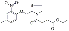 Ethyl 4-(2-[(4-methyl-2-nitrophenoxy)methyl]-1,3-thiazolan-3-yl)-4-oxobutanoate 结构式