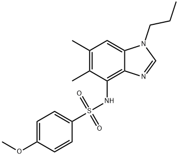 N-(5,6-Dimethyl-1-propyl-1H-1,3-benzimidazol-4-yl)-4-methoxybenzenesulfonamide 结构式