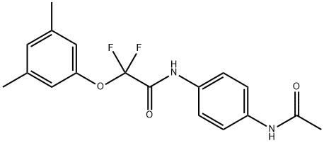 N-(4-乙酰氨基苯基)-2-(3,5-二甲基苯氧基)-2,2-二氟乙酰胺 结构式