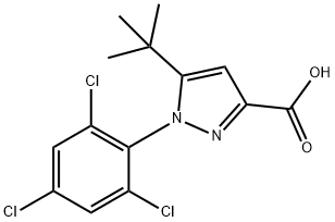 5-TERT-BUTYL-1-(2,4,6-TRICHLOROPHENYL)-1H-PYRAZOLE-3-CARBOXYLIC ACID 结构式