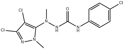 N-(4-CHLOROPHENYL)-2-(3,4-DICHLORO-1-METHYL-1H-PYRAZOL-5-YL)-2-METHYL-1-HYDRAZINECARBOXAMIDE 结构式