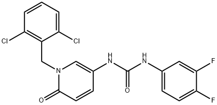 N-[1-(2,6-DICHLOROBENZYL)-6-OXO-1,6-DIHYDRO-3-PYRIDINYL]-N'-(3,4-DIFLUOROPHENYL)UREA 结构式