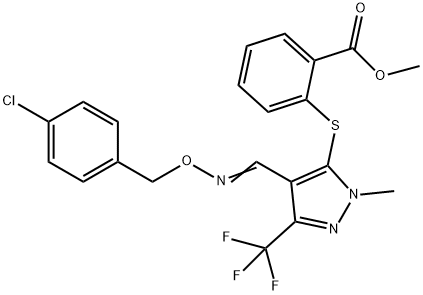 METHYL 2-([4-(([(4-CHLOROBENZYL)OXY]IMINO)METHYL)-1-METHYL-3-(TRIFLUOROMETHYL)-1H-PYRAZOL-5-YL]SULFANYL)BENZENECARBOXYLATE 结构式