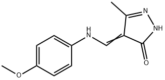 4-[(4-METHOXYANILINO)METHYLENE]-5-METHYL-2,4-DIHYDRO-3H-PYRAZOL-3-ONE 结构式