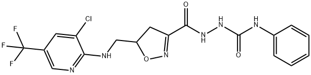 2-([5-(([3-CHLORO-5-(TRIFLUOROMETHYL)-2-PYRIDINYL]AMINO)METHYL)-4,5-DIHYDRO-3-ISOXAZOLYL]CARBONYL)-N-PHENYL-1-HYDRAZINECARBOXAMIDE 结构式
