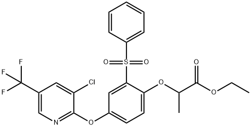 ETHYL 2-[4-([3-CHLORO-5-(TRIFLUOROMETHYL)-2-PYRIDINYL]OXY)-2-(PHENYLSULFONYL)PHENOXY]PROPANOATE 结构式