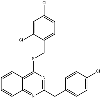 2-(4-CHLOROBENZYL)-4-QUINAZOLINYL 2,4-DICHLOROBENZYL SULFIDE 结构式