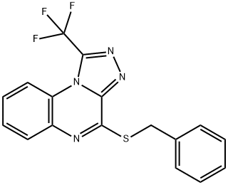 4-(Benzylsulfanyl)-1-(trifluoromethyl)[1,2,4]triazolo[4,3-a]quinoxaline 结构式